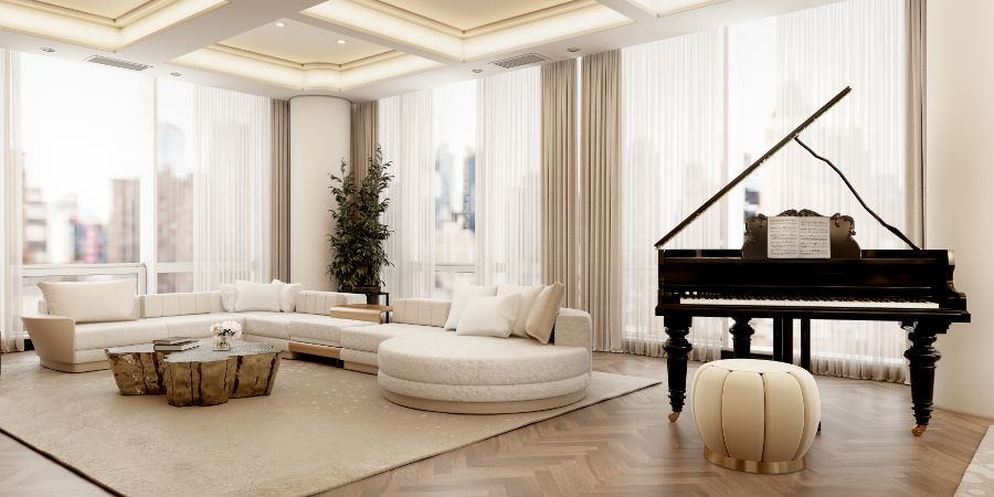 Trend Luxury Monochromatic Living Rooms | TrendBook Trend Forecasting
